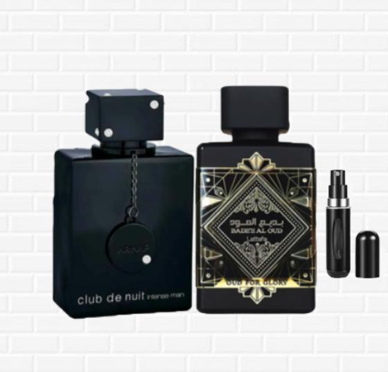 025 - 2 PERFUMES +REGALO (Club The Nuit ,Lataffa Oud For Glory Mas Perfumero Recargable)