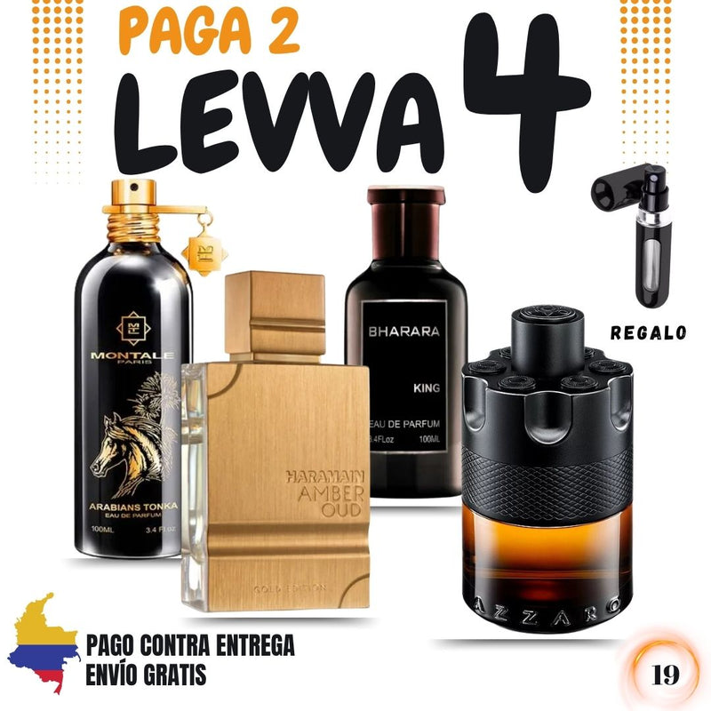 19 - 4 PERFUMES + REGALO (Arabian tonka+Haramain+Azaro+Bharara)
