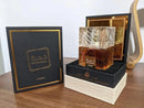 41 - 2 PERFUMES ARABES estuche de lujo + 2 REGALOS (Bharara King & Khamrah + Perfumero)