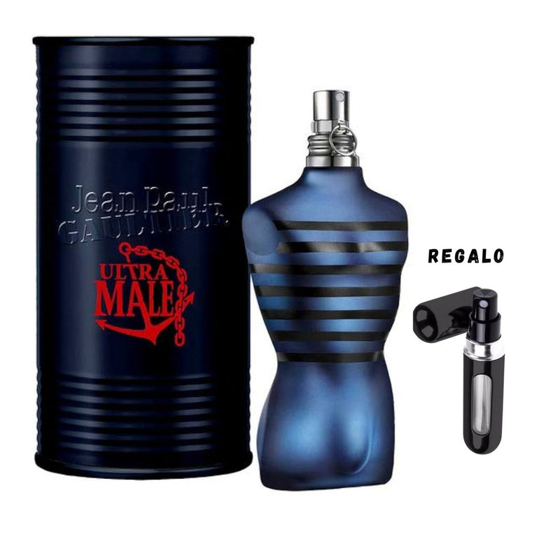 072 - 4 PERFUMES JEAN PAUL + 4 REGALO (Le Male - Ultra Male -Elixir -Le Beau Le Parfum + perfumeros)