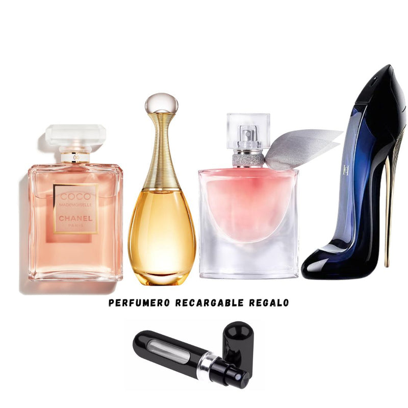 042 - 4 PERFUMES + REGALO (vida bella+jadore+coco+Good girl)