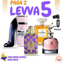 02 - 5 PERFUMES + 1 REGALO (chanel n5 - yara - Scandal - Good Girl - Velvet Gold + perfumero)