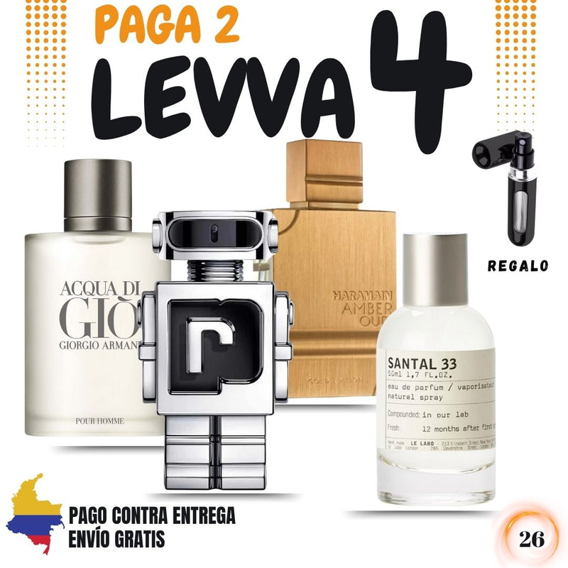 26 - 4 PERFUMES + REGALO (haramain+santal 33, phantom, acqua Di Gio)