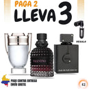 42- 3 Perfumes + Perfumero de regalo (Club - Invictus - Valentino)
